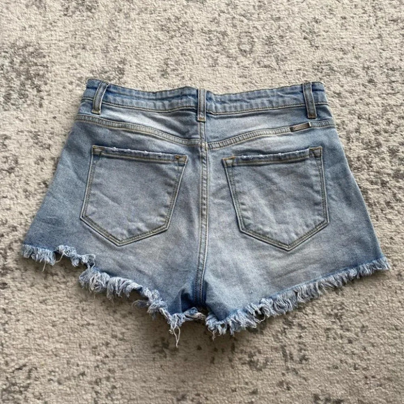 Kancan denim shorts high rise cut offs light wash medium 26 / 27 - Picture 5 of 11